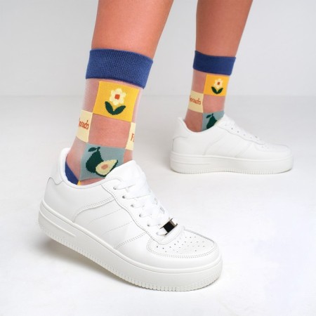 Women's socks minku "Flowers/avocado", size 36-39 (23-25 ​​cm)-2