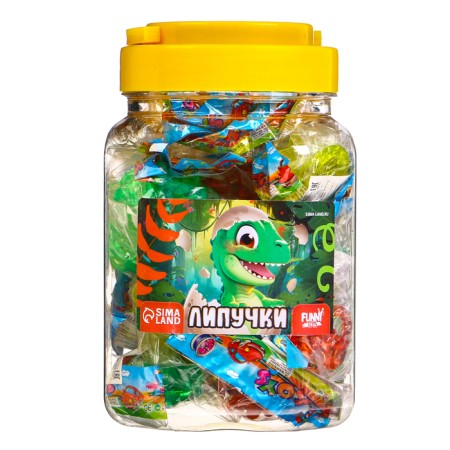 Velcro "Bulava" Dino, Mix colors, in a bank-11