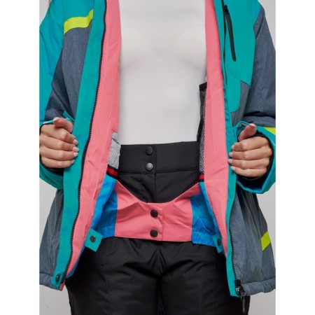 Ski jacket female winter, size 54, green color-15