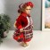 Doll Collectible Ceramics "Inga in red, a dress in peas and a cage" "40 cm