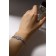 Bracelet with rhinestones "Zircon" Izk, pattern, white color in silver, 15cm
