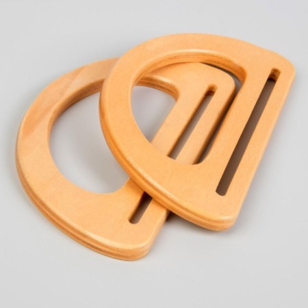 Handles for the bag wooden, 10 × 18 cm, 2 pcs, beige color-2