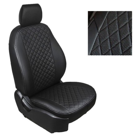 Auto-Chelecs from eco-leather rhombus for Ford Focus 2 Ghia/Titanium 2005-2011, set
