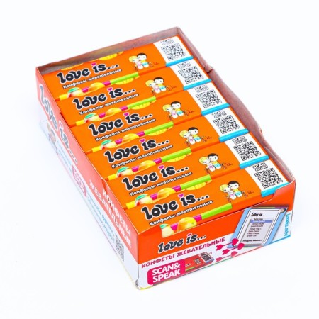 Love IS chewing sweets Mango-Apelsin, 12*24*20g-2