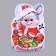 The poster "Happy New Year!" Bunny, clock, 35x50 cm