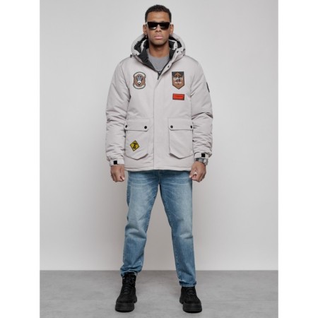 Male jacket, size 52, gray color-11