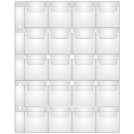 A set of sheets for coins, Optima format, 10 sheets 200 x 250 mm, 20 cells 45 x 48 mm-1