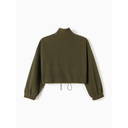 Толстовка для девочки MINAKU: Fleece Soft, цвет хаки, рост 170 см-4
