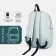 Youth backpack from textiles, 2 parts on lightning, 3 pockets, green color
