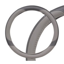 Artificial leather braid with AIRLINE AWC-SL-02M perforation, gray/black, 38 cm