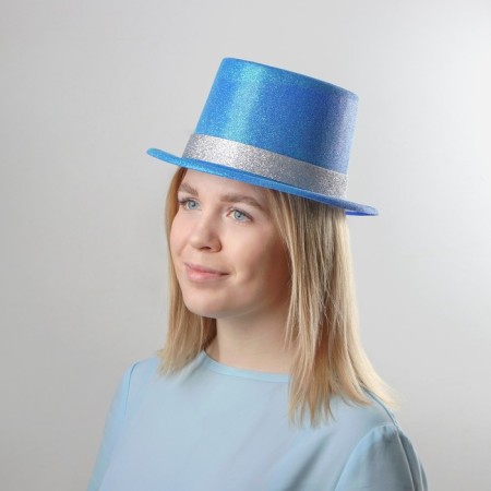 Plastic hat "Enchanting cylinder", rr. 56, blue color