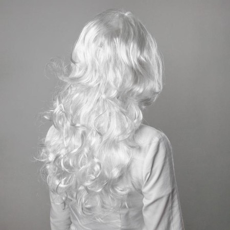 Blonde wig, long curls-1