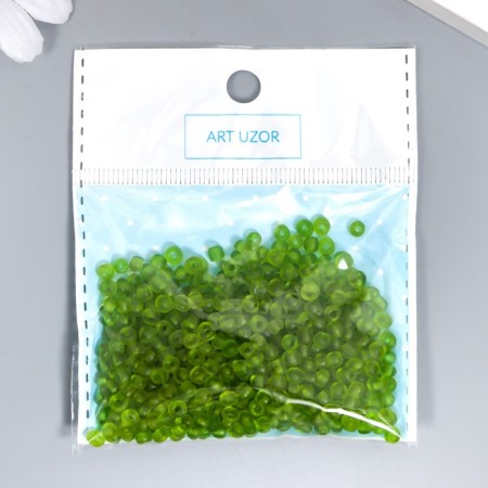 Glass beads 6/0 "matte translucent. Coniferous" 30 g-2