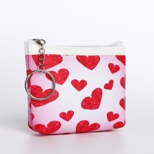 Women's wallet with lightning, white/pink/red color