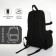 Youth backpack from textiles, 2 pockets, black/white color