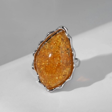 Romb Romb Romb Amber, brown color in silver, dimensionless-3