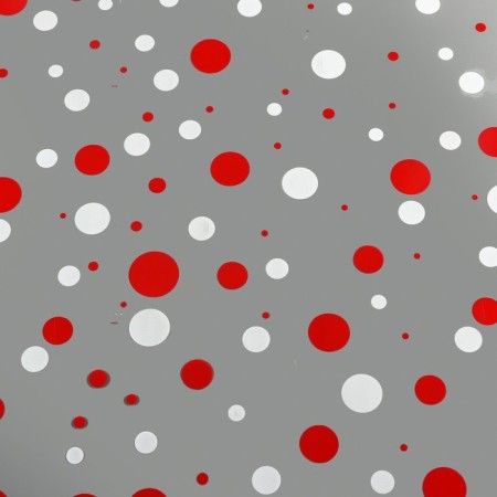 Film for flowers "confetti" red+white 0.7 x 8.2 m, 40 mkm-2