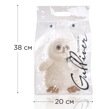 Soft Gulliver toy "Owl Sofia", white color, 23 cm-7