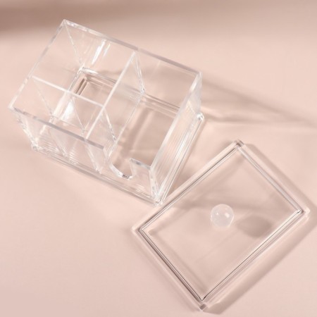 Organizer for storage, 4 sections, 13 × 14 × 11 cm, transparent color-3