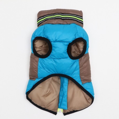 Jacket for dogs with a collar, size 10 (DS 25 cm, OG 34 cm, Osh 24 cm), gray-blue-6