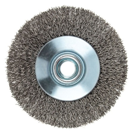 Denzel 746043, 75 mm Ushm brush, “cup”, twisted stainless wire 0.3 mm, M14-2