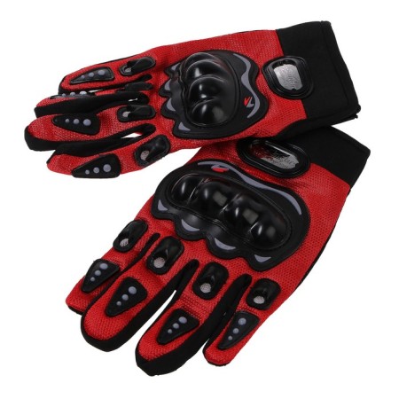 Motorcycle gloves with protective inserts, steam, size L, red-2
