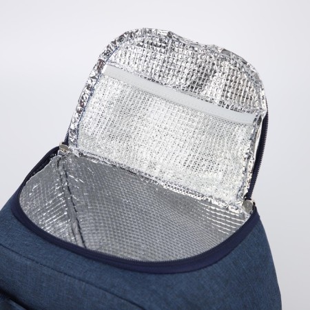 A thermal tutorial on a zipper 6.5 liters, an external pocket, the color is blue-3