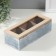 Casket wood 3 divisions "Bird on a branch" Blue 9.7x24x7 cm