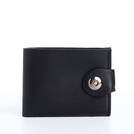 Men's purse on a magnet, a department for cards, coins, black color