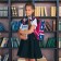 School sundress, black color, height 140