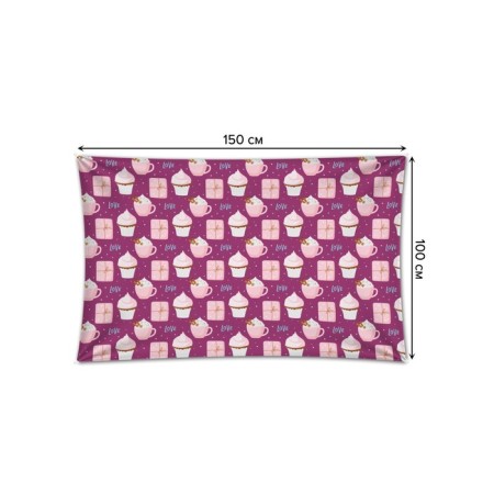 Decorative panel with photo printing "Coffee with cake", horizontal, size 100x150 cm-1