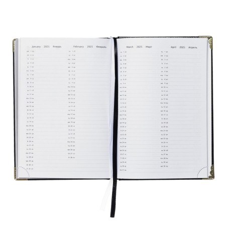 Gift Davente.bellagio Set Dated Dated 2024, A5, 176 sheets, hard cover, Block 70 g/m2, black + ballpoint pen-10
