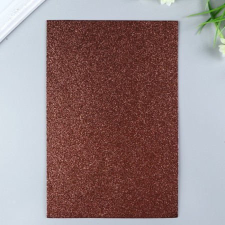 Foamiran glitter Magic 4 Hobby 2 mm cent. brown, 20x30 cm