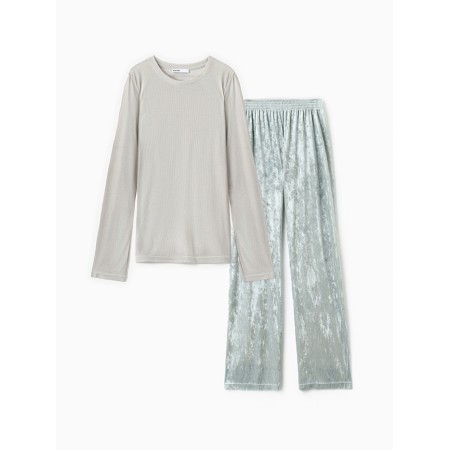 Female set (longshit and trousers) KAFTAN "velvet", 52-54, mint-6
