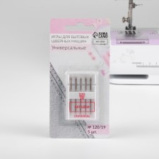Needles for household sewing machines, universal, No. 120/9, 5 pcs