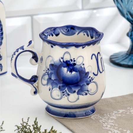 Morch "Morning Morning", 0.3 l, 11x12 cm, gzhel, porcelain