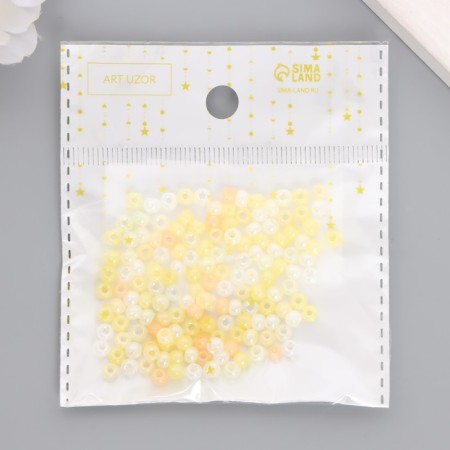 Glass beads 6/0 "yellow melange" 10 g-3