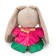 Soft toy "Bunny Mi", in a dress with a green frill, 15 cm
