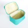 Cosmetic bag with zipper, turquoise color