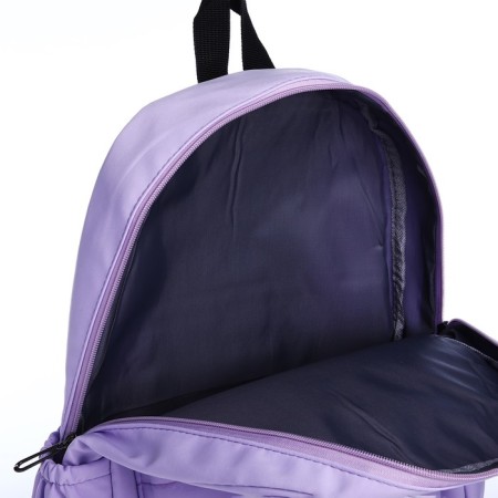 School backpack from textiles on lightning, 3 pockets, lilac color-5