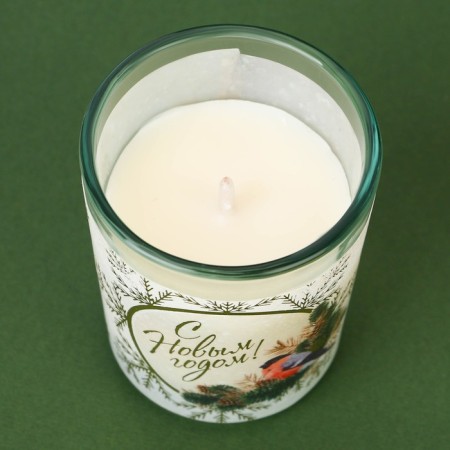 New Year's candle in a glass "Happy New Year!", Aroma chocolate-5