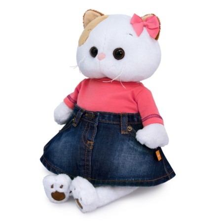 Soft toy "Lee in jeans skirt and coral T-shirt", 27 cm-5