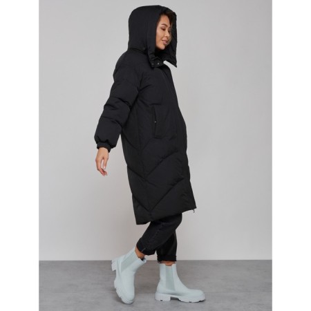 Coat insulated winter female, size 42, black color-6