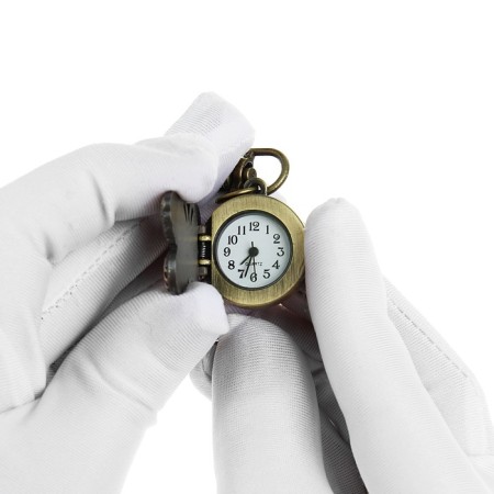 Pocket quartz clock "Butterfly" with a lid, on a carbine-1
