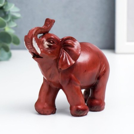 Polystone souvenir for a red tree set of 7 pcs "Herd of elephants" 9; 7.5; 7; 6.5; 5.3, 4.8.4 cm-4