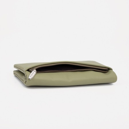 Women's wallet on magnets, green color-4
