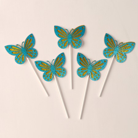 Set for decorating "Butterflies", set of 5 pcs., Blue color-1