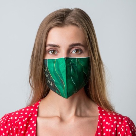 The fabric mask with adjusting ties "inspire"