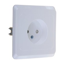 Schetode socket Sche PC16-002B, 16 A, single without salary, with protective curtains, white