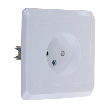 Schetode socket Sche PC16-002B, 16 A, single without salary, with protective curtains, white